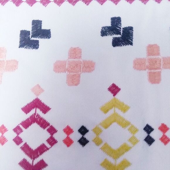 Blue Rain Mini Skirt Embroidered Aztec Boho Festival Scalloped Hem Small New - Picture 4 of 8